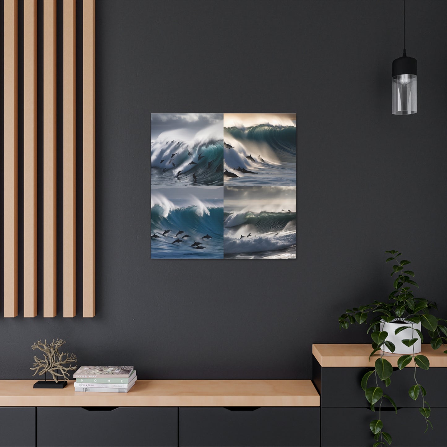 Canvas Gallery Wraps Dolphin Wave 4 Pack