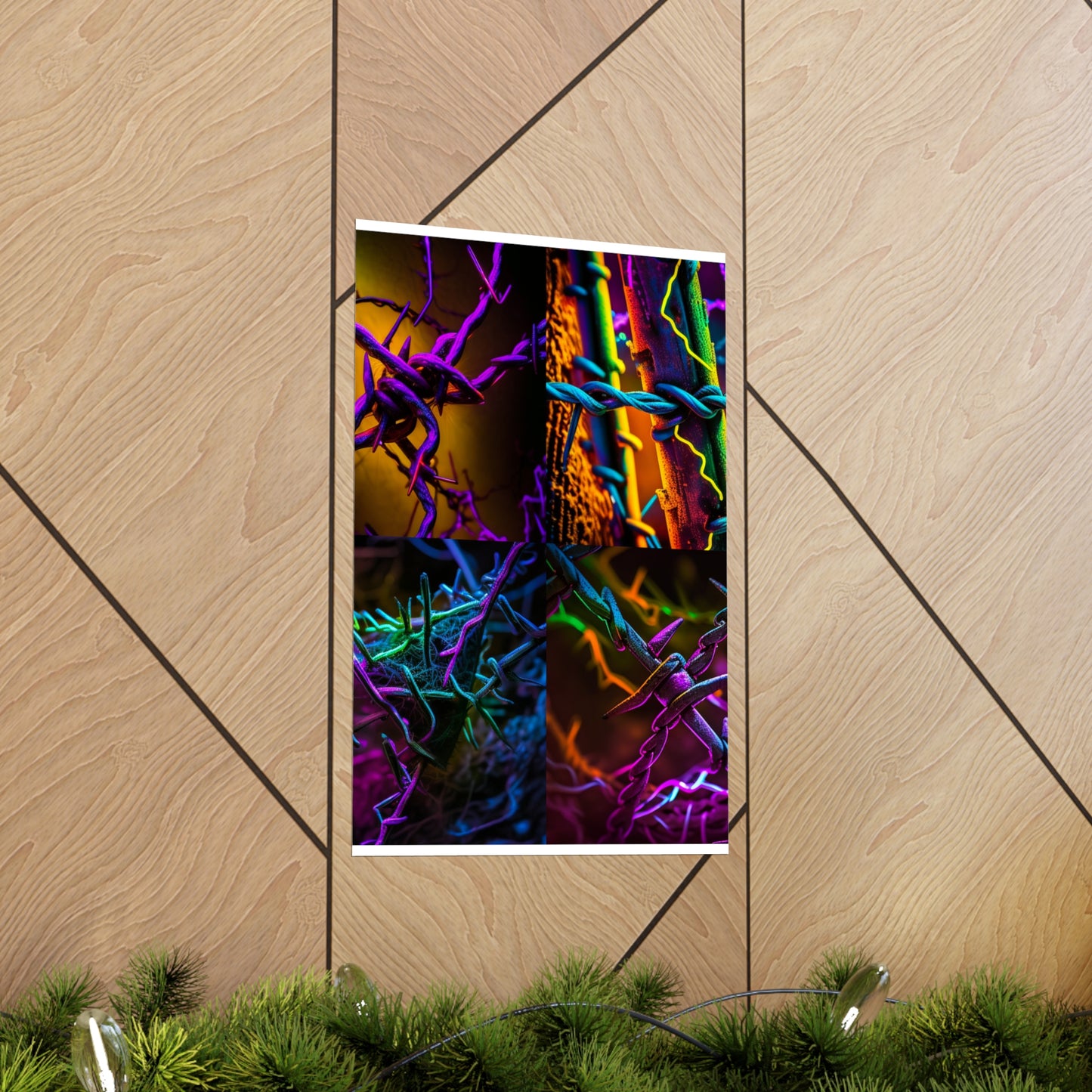 Premium Matte Vertical Posters Macro Neon Barb