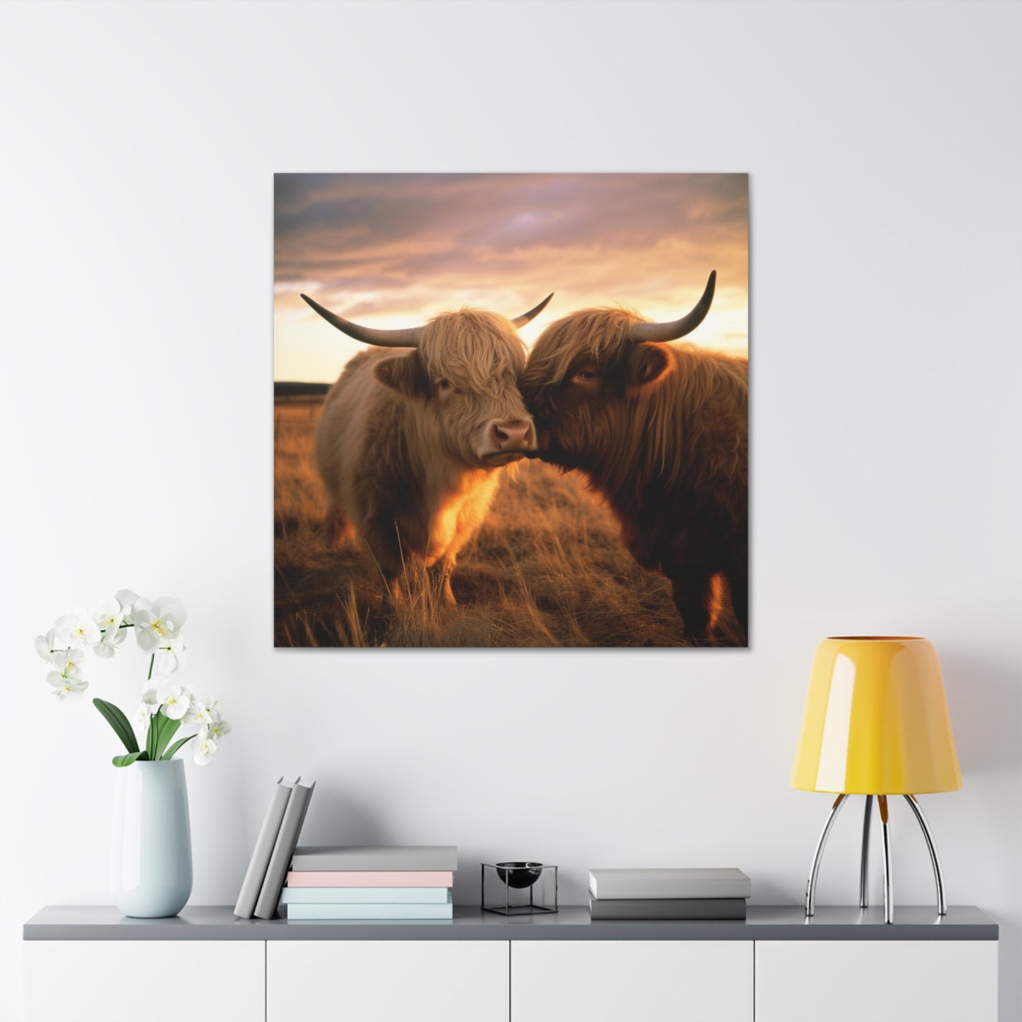 Canvas Gallery Wraps Cow Love 1