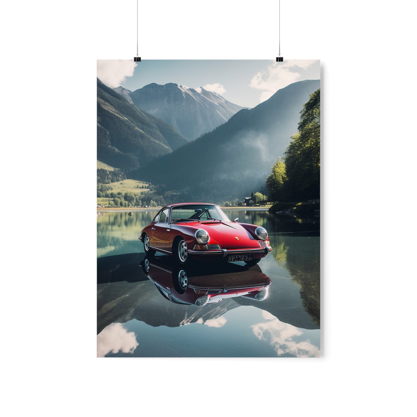 Premium Matte Vertical Posters Porsche Lake 3