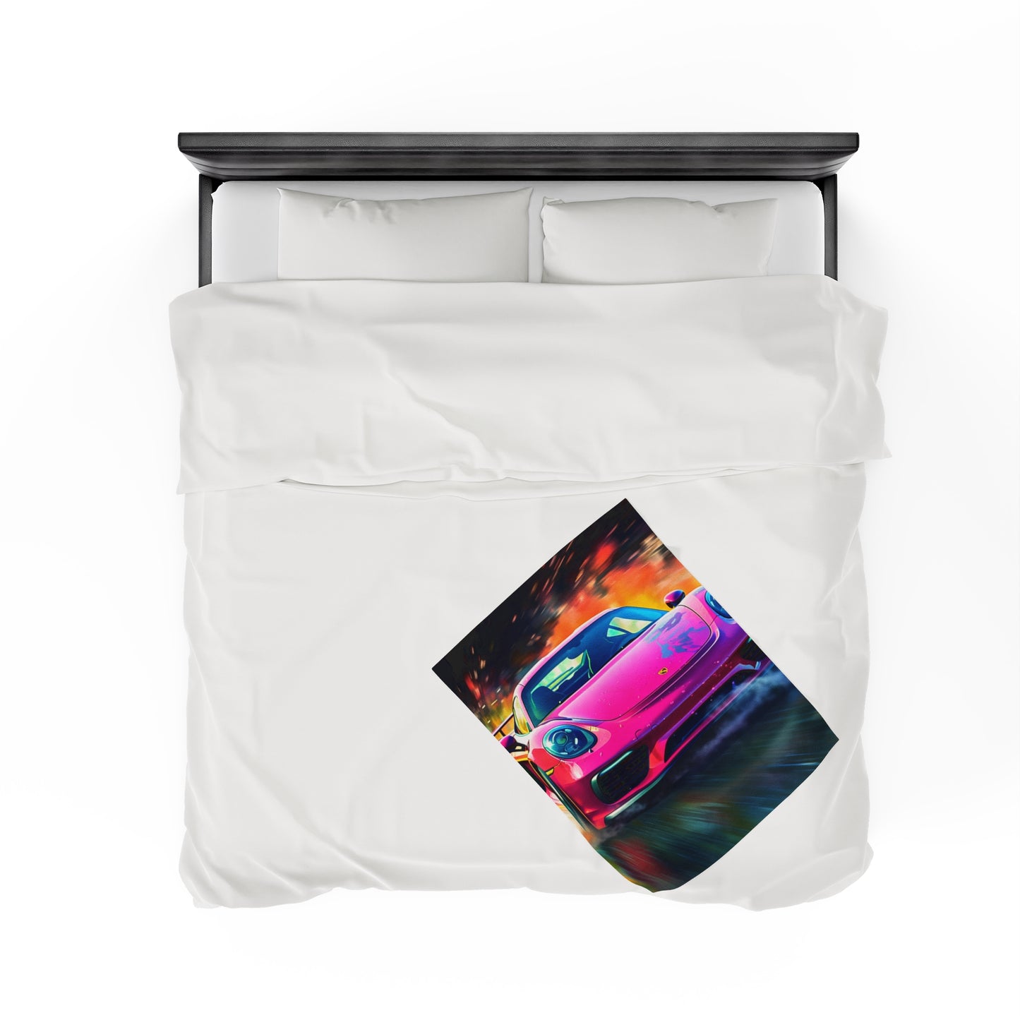 Velveteen Plush Blanket Pink Porsche water fusion 4