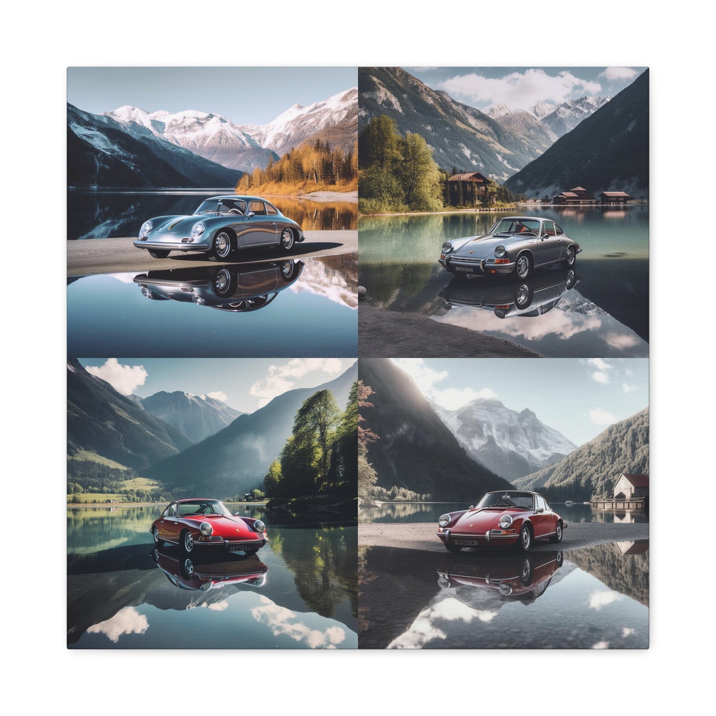 Canvas Gallery Wraps Porsche Lake 4 pack