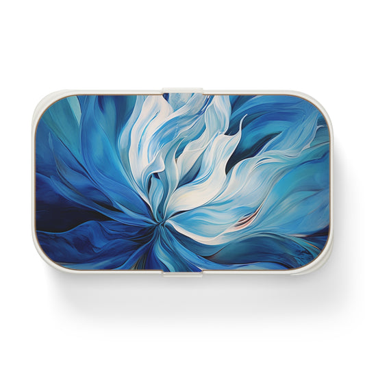 Bento Lunch Box Blue Tluip Abstract 1