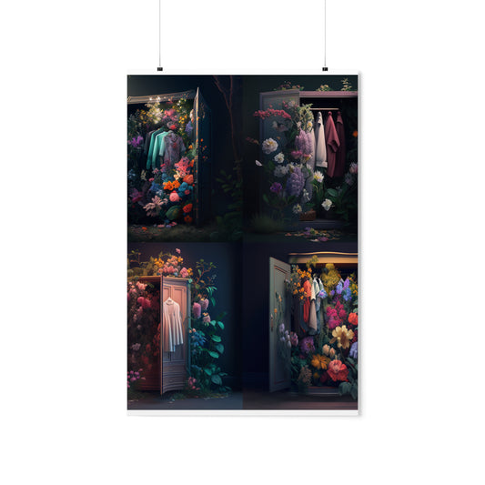 Premium Matte Vertical Posters A Wardrobe Surrounded by Flowers 5