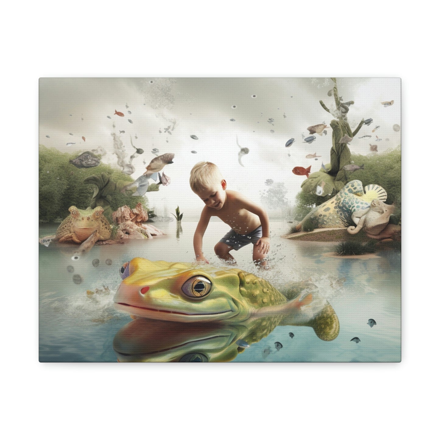 Canvas Gallery Wraps Boy Frog 5