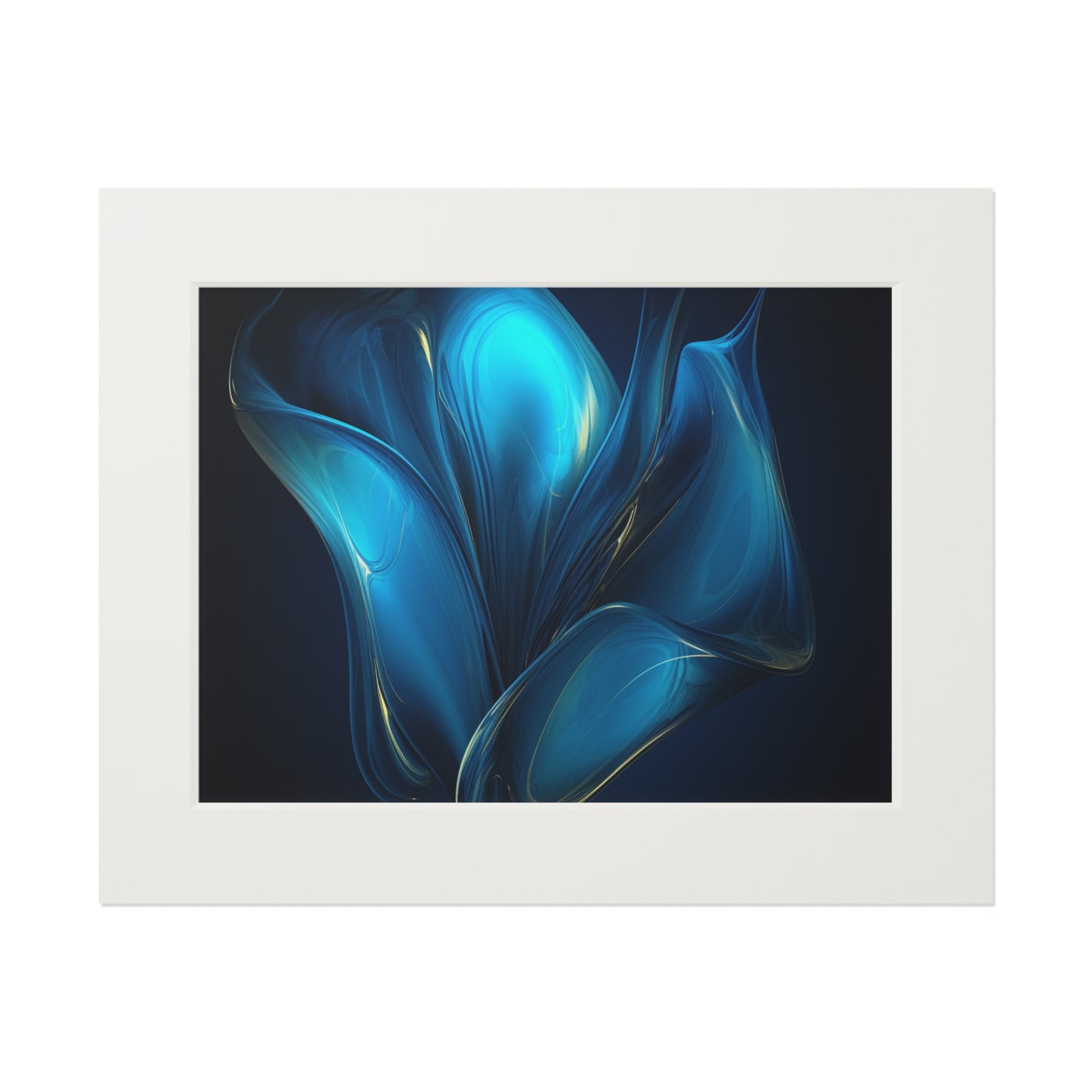 Fine Art Prints (Passepartout Paper Frame) Abstract Blue Tulip 2