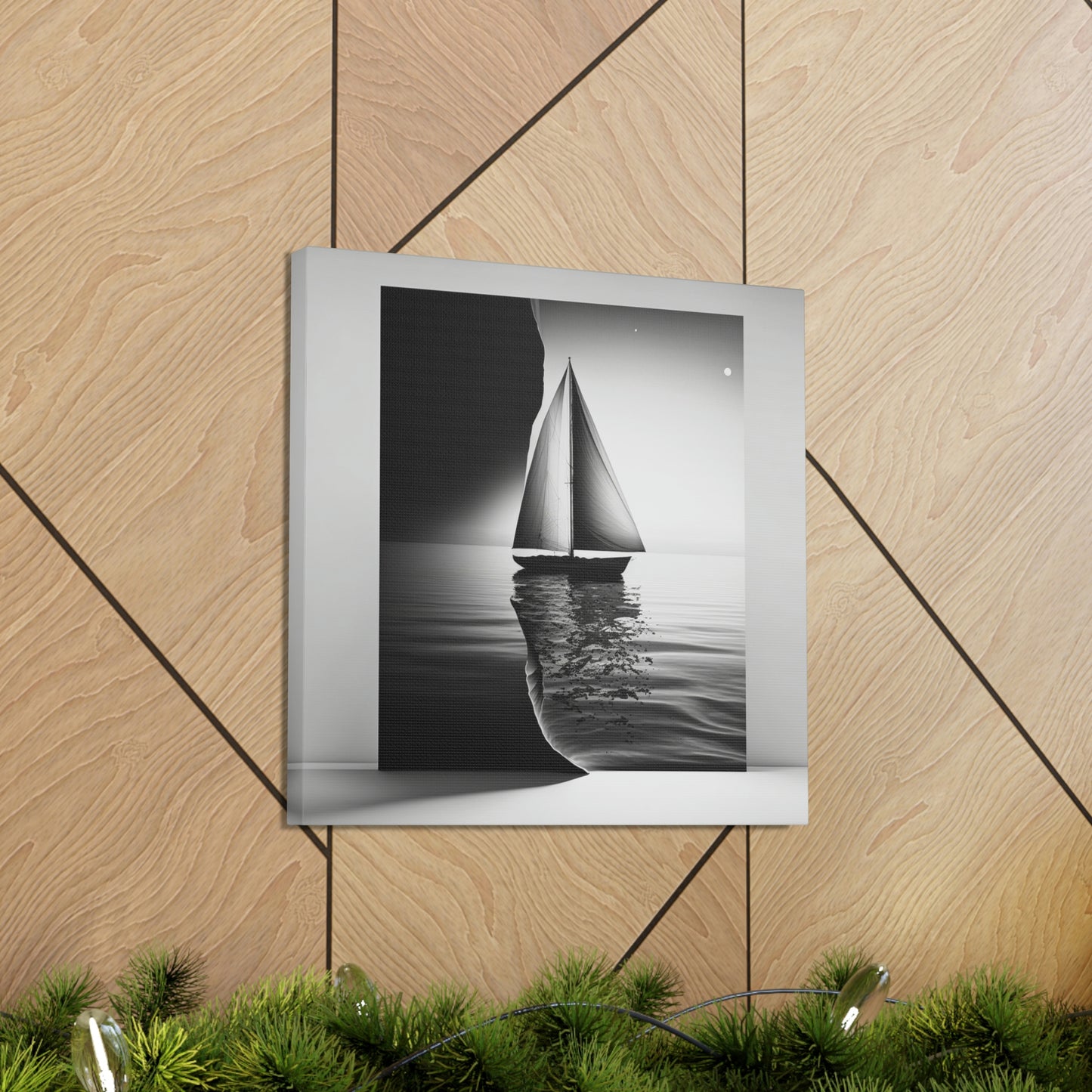 Black and White Sailboat 2