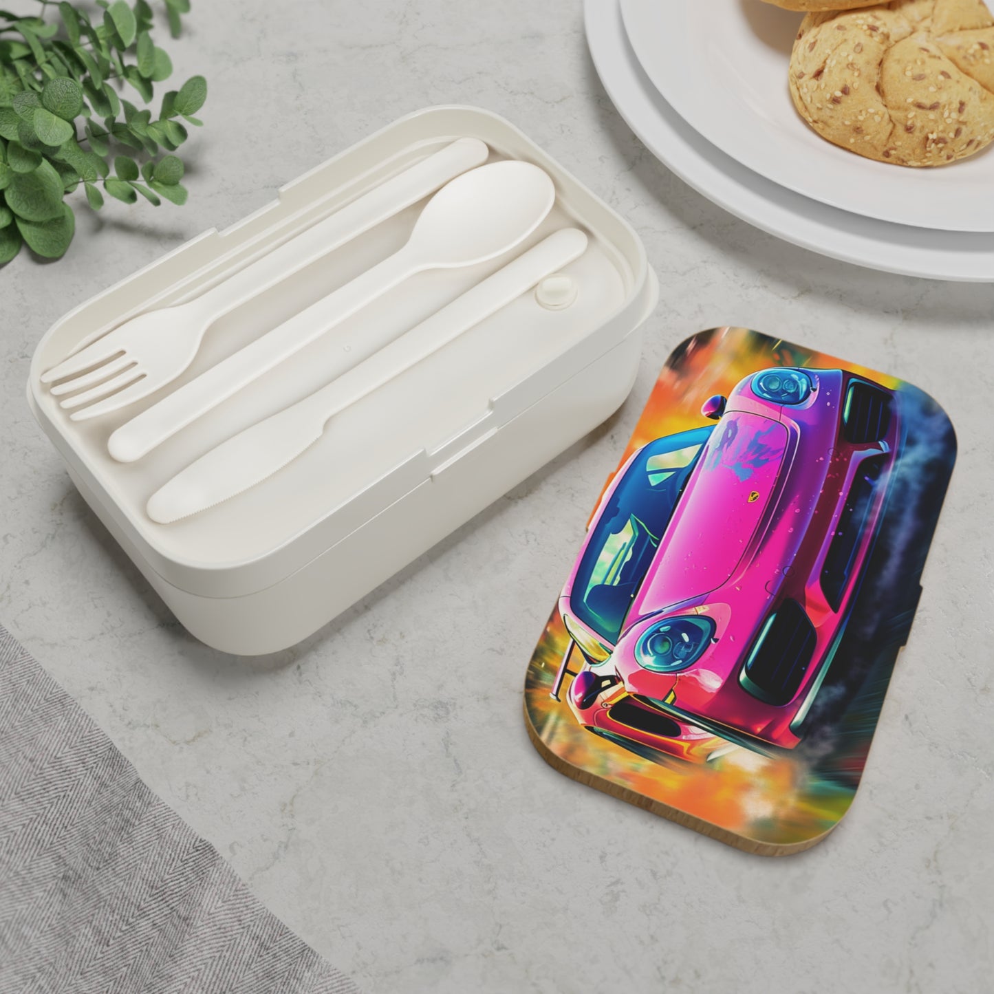 Bento Lunch Box Pink Porsche water fusion 4