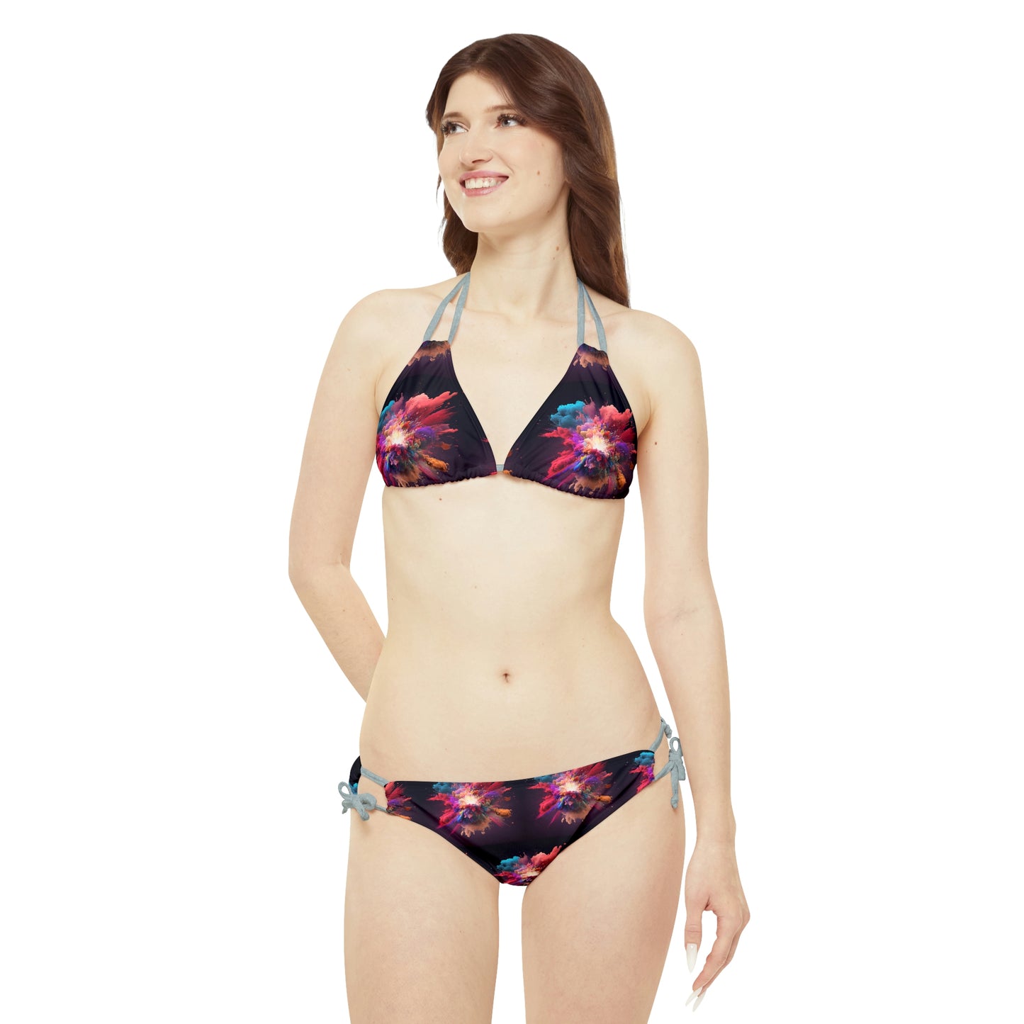 Strappy Bikini Set (AOP) color explosion 1