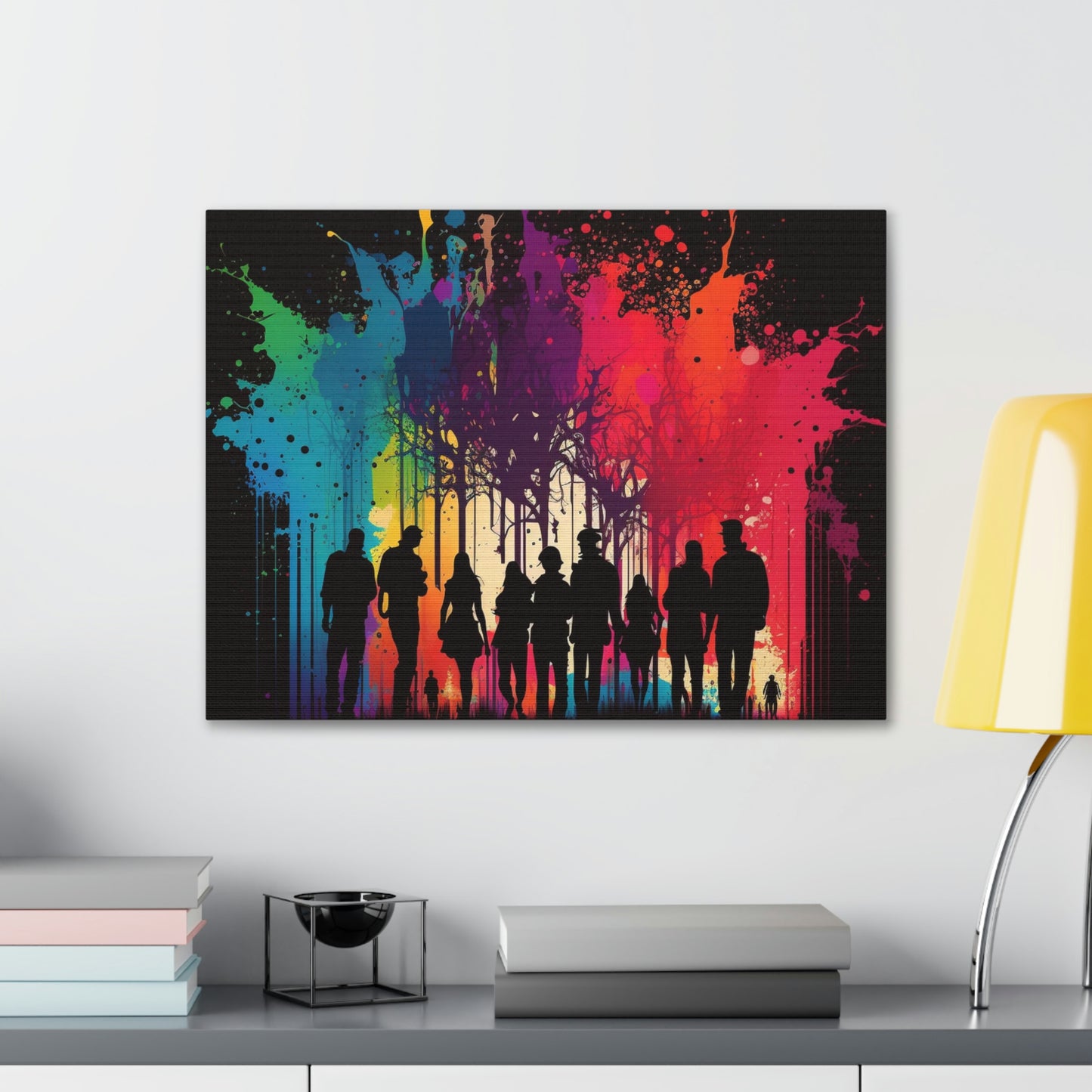 Canvas Gallery Wraps Silhouettes Color Party 2