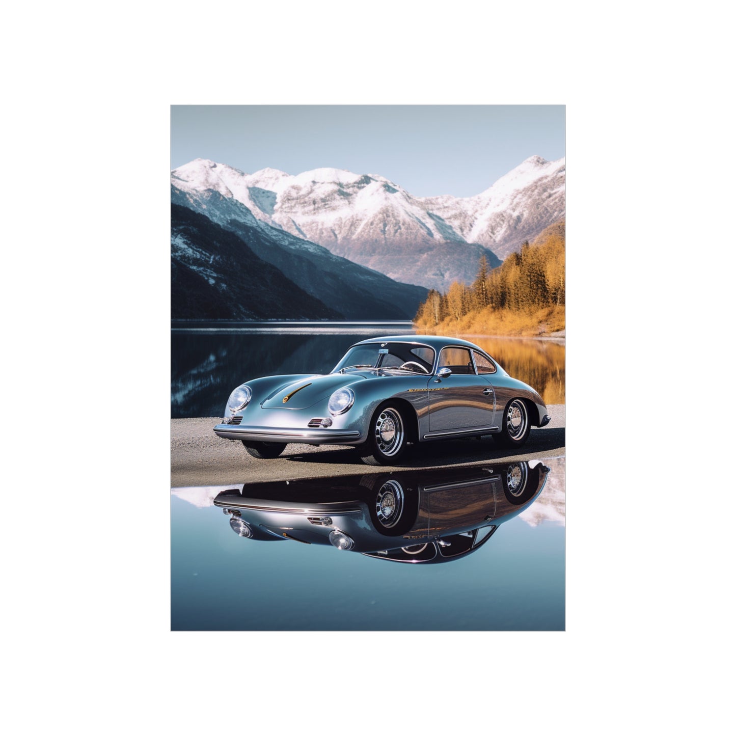 Premium Matte Vertical Posters Porsche Lake 1