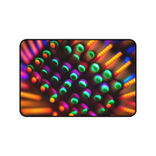 Desk Mat Macro Cactus neon square 3