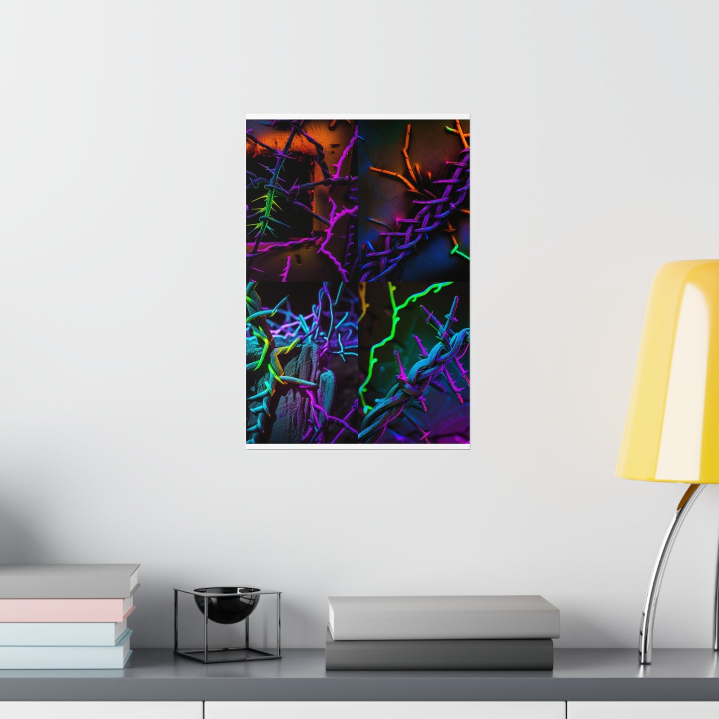 Premium Matte Vertical Posters Macro Neon Barbs 5