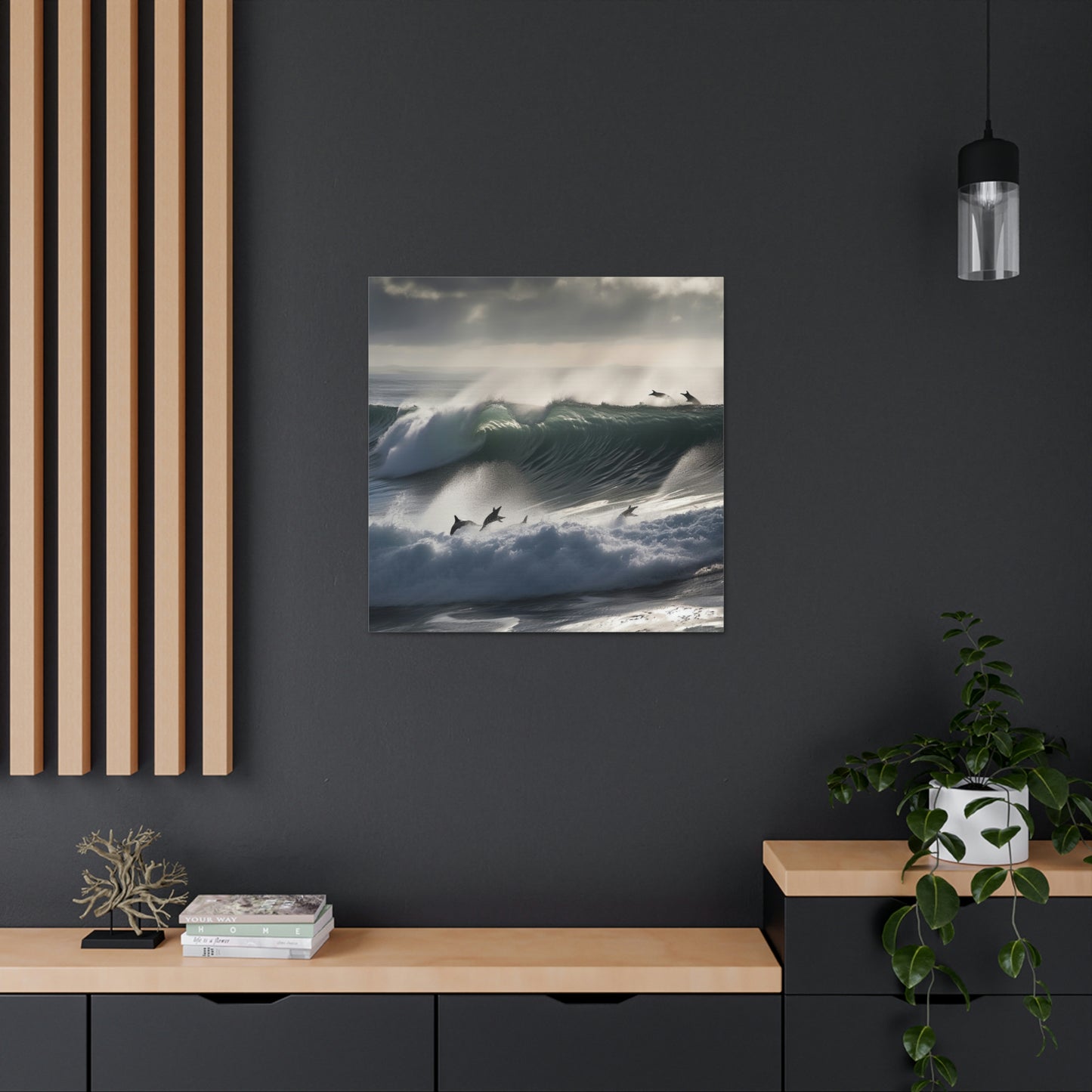 Canvas Gallery Wraps Dolphin Wave 4 Pack
