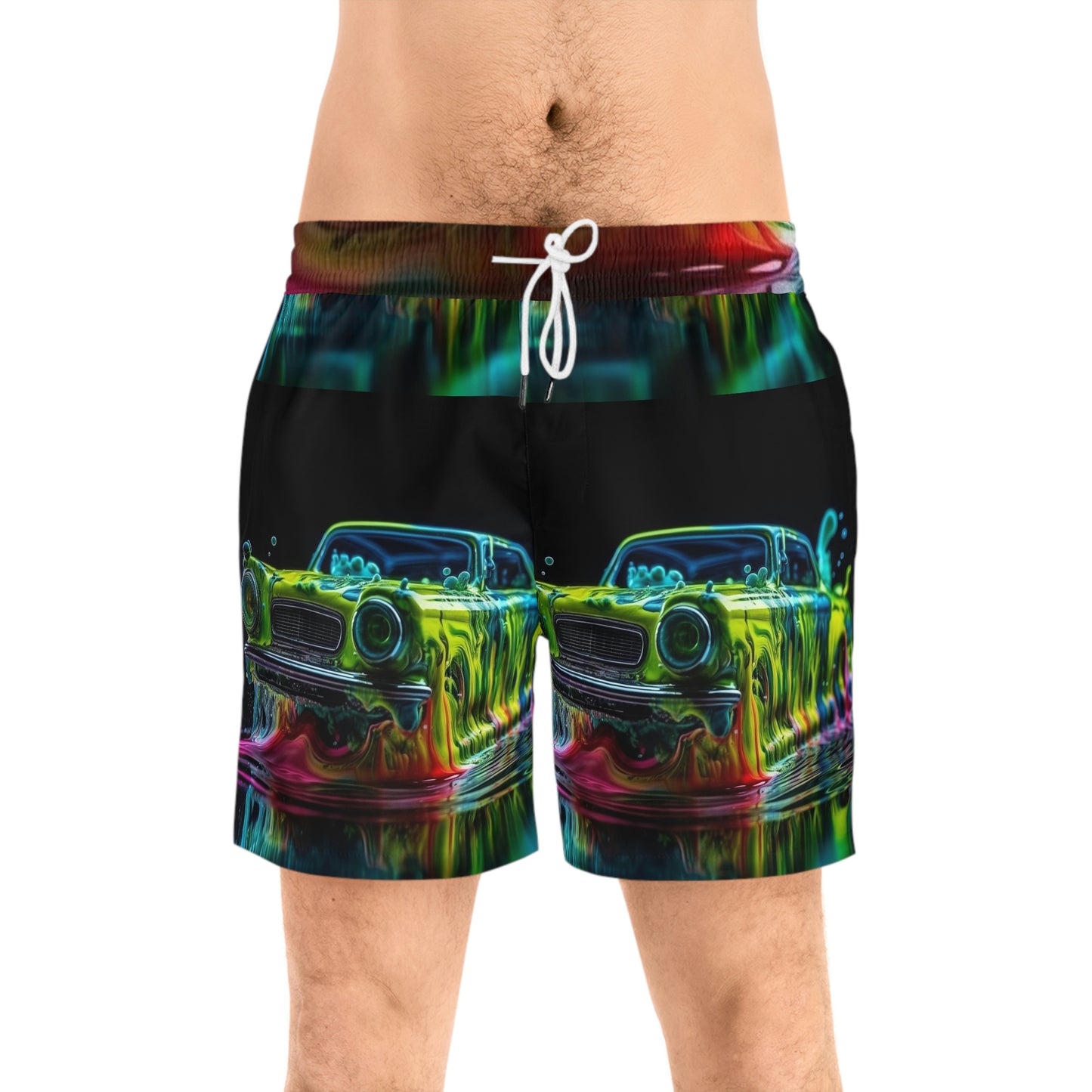 Men's Mid-Length Swim Shorts (AOP) Hotrod Water 3