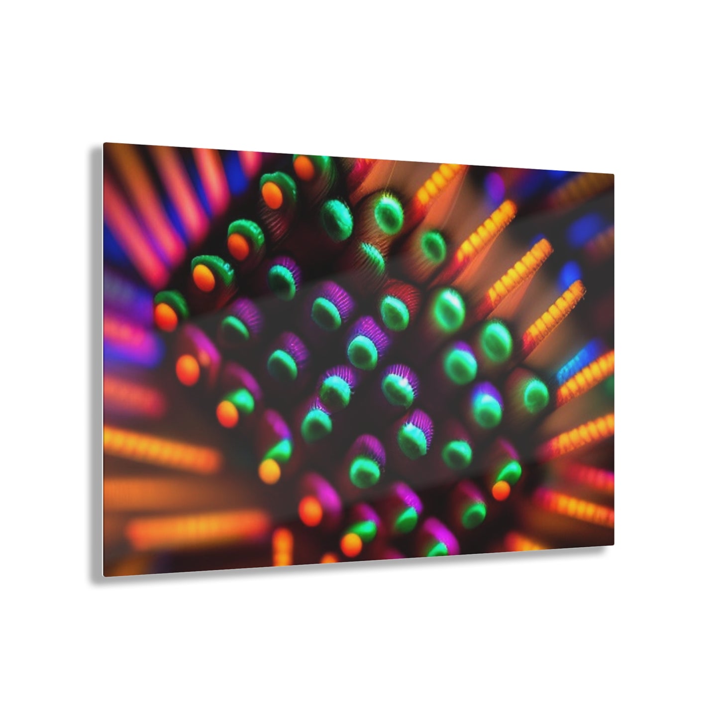 Acrylic Prints Macro Cactus neon square 3