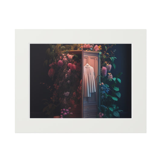 Fine Art Prints (Passepartout Paper Frame) A Wardrobe Surrounded by Flowers 3