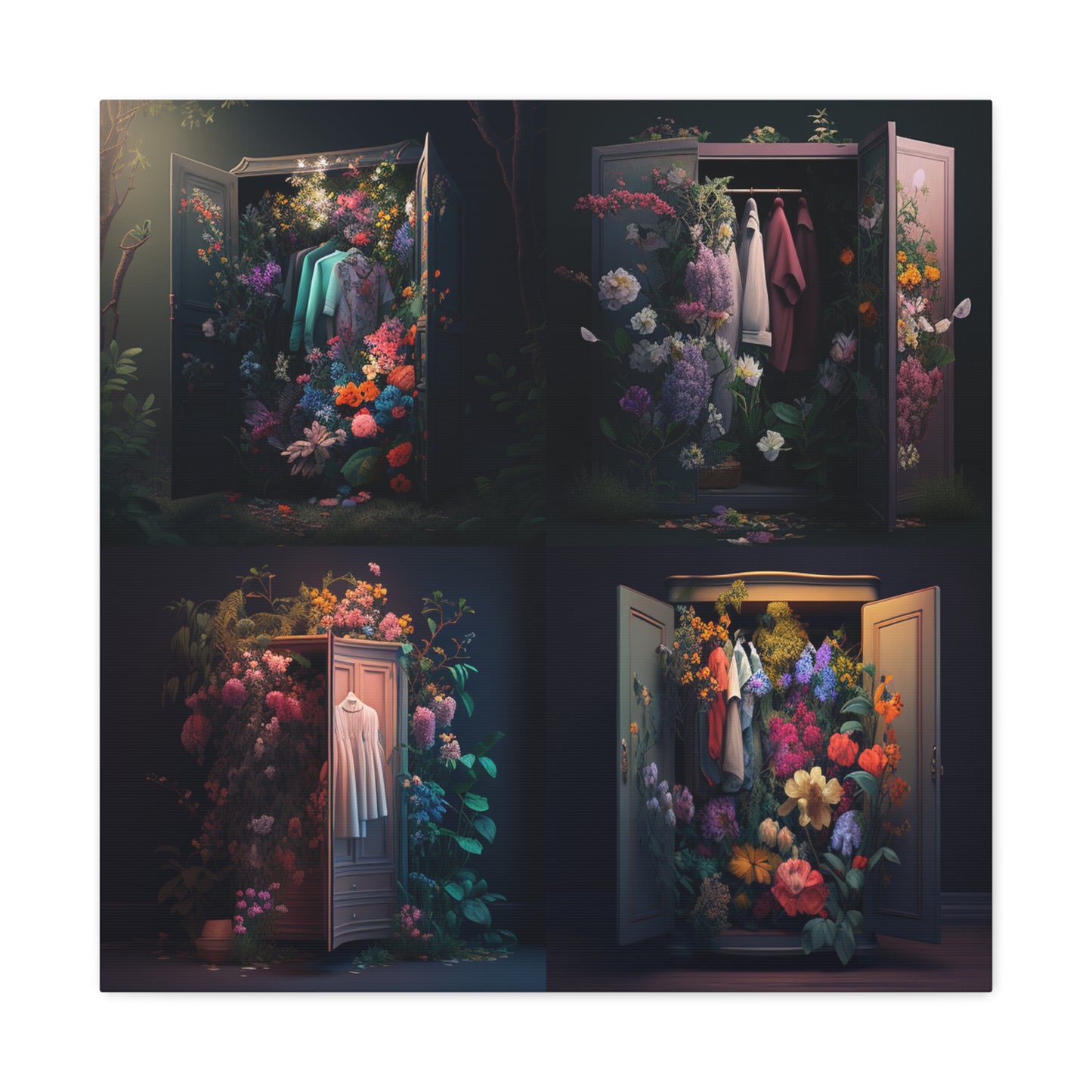 Canvas Gallery Wraps A Wardrobe Surrounded by Flowers 5
