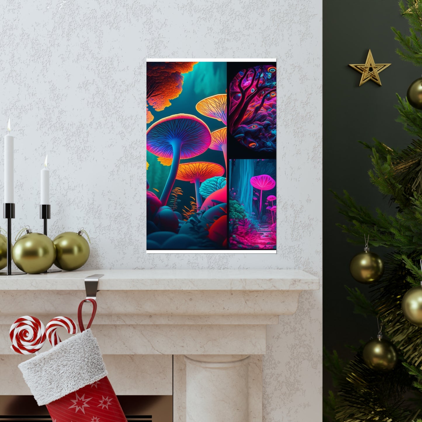 Premium Matte Vertical Posters Macro Reef Florescent 2