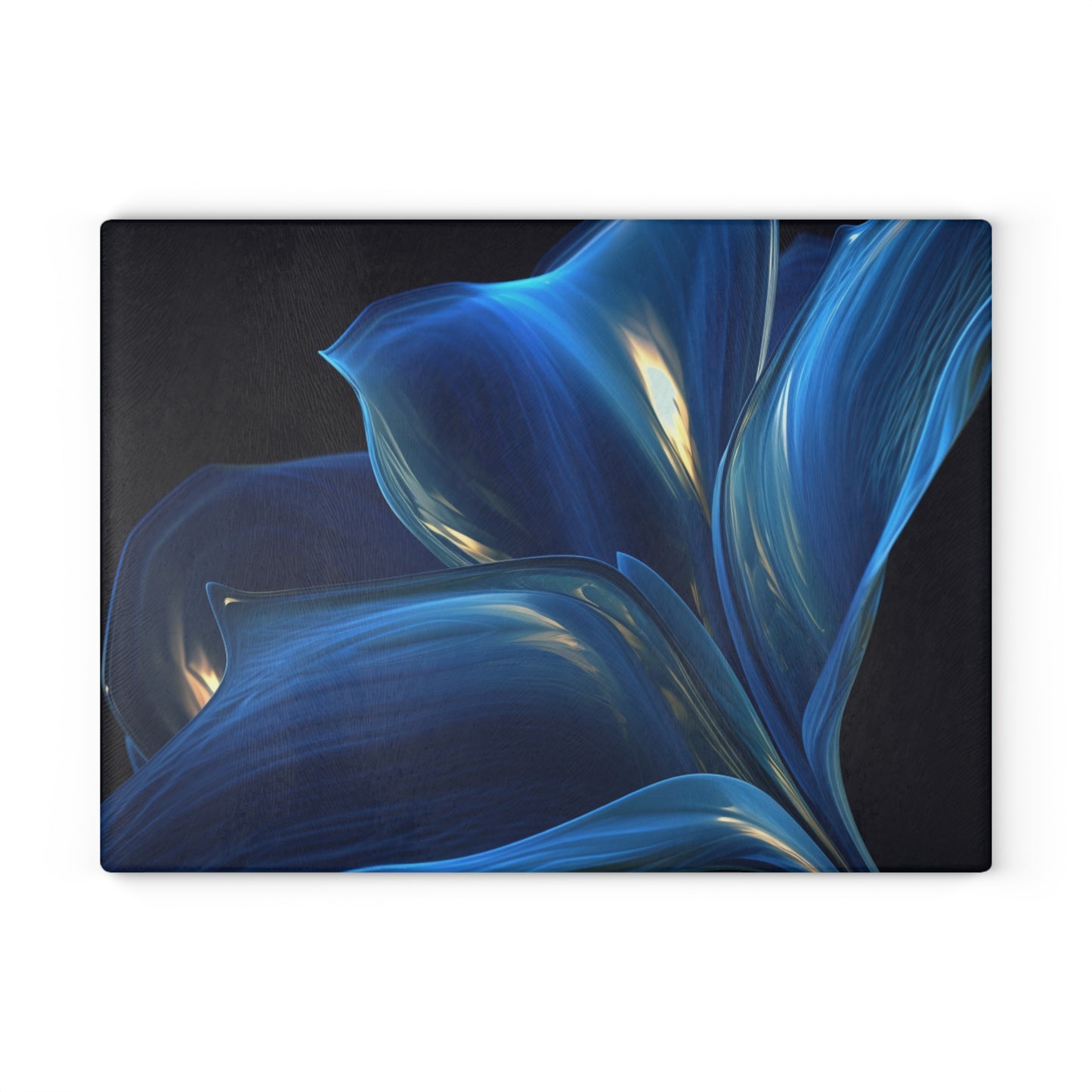 Glass Cutting Board Abstract Blue Tulip 1