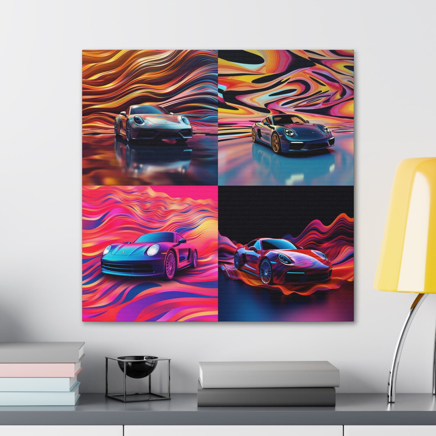 Canvas Gallery Wraps Porsche Water Fusion 4 pack