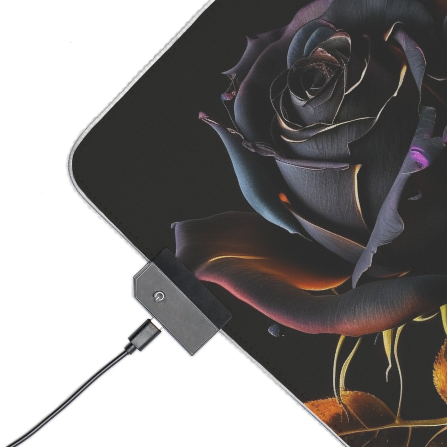 LED Gaming Mouse Pad Black Glod Rose