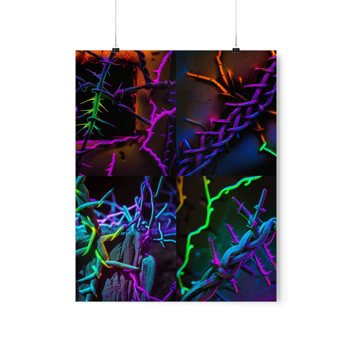 Premium Matte Vertical Posters Macro Neon Barbs 5