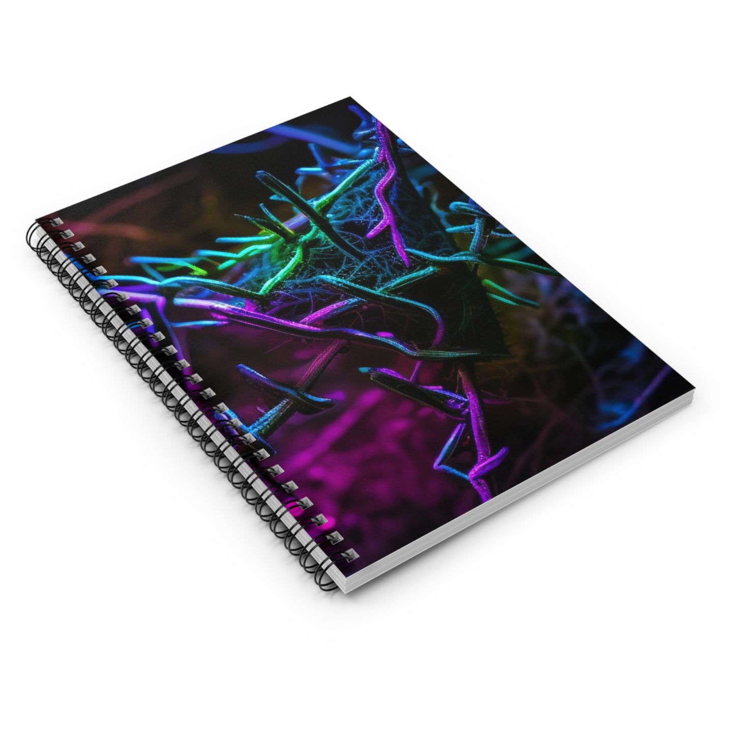 Spiral Notebook - Ruled Line Macro Neon Barb 3