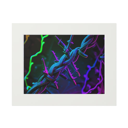 Fine Art Prints (Passepartout Paper Frame) Macro Neon Barbs 4