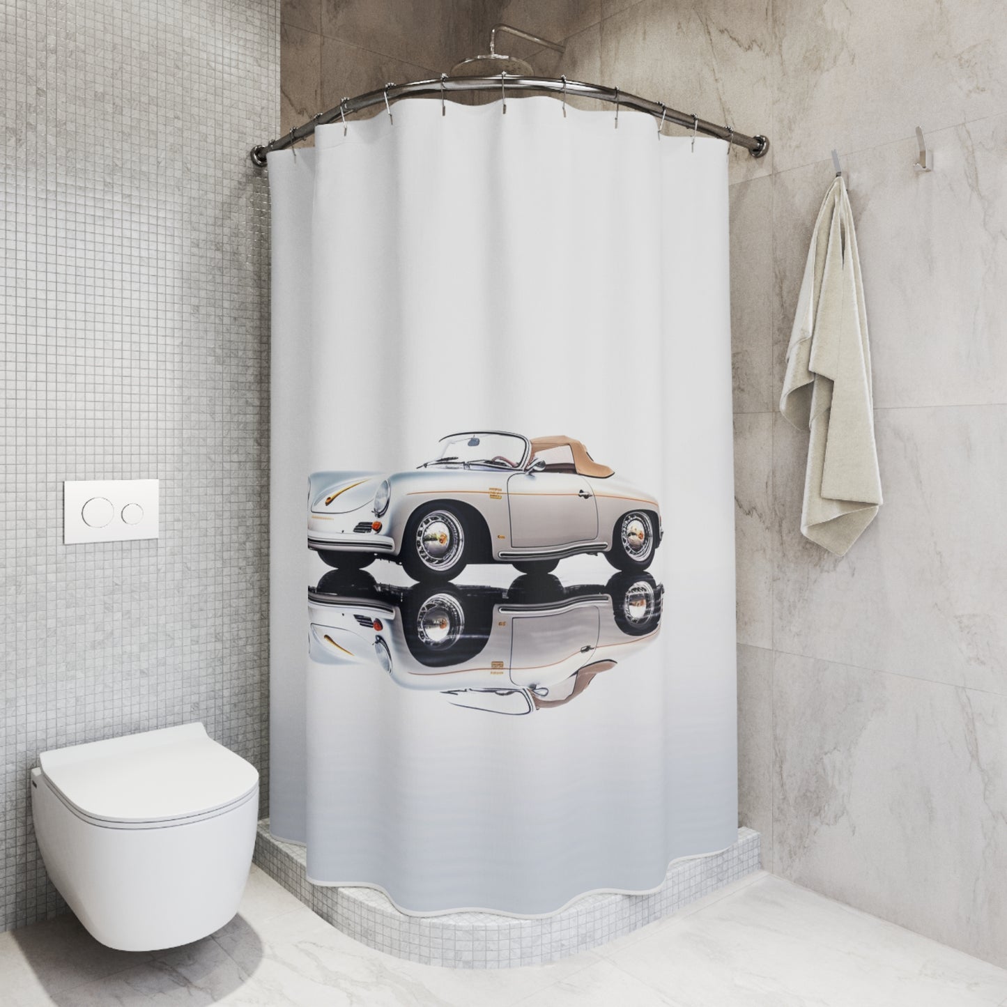 Polyester Shower Curtain 911 Speedster on water 2