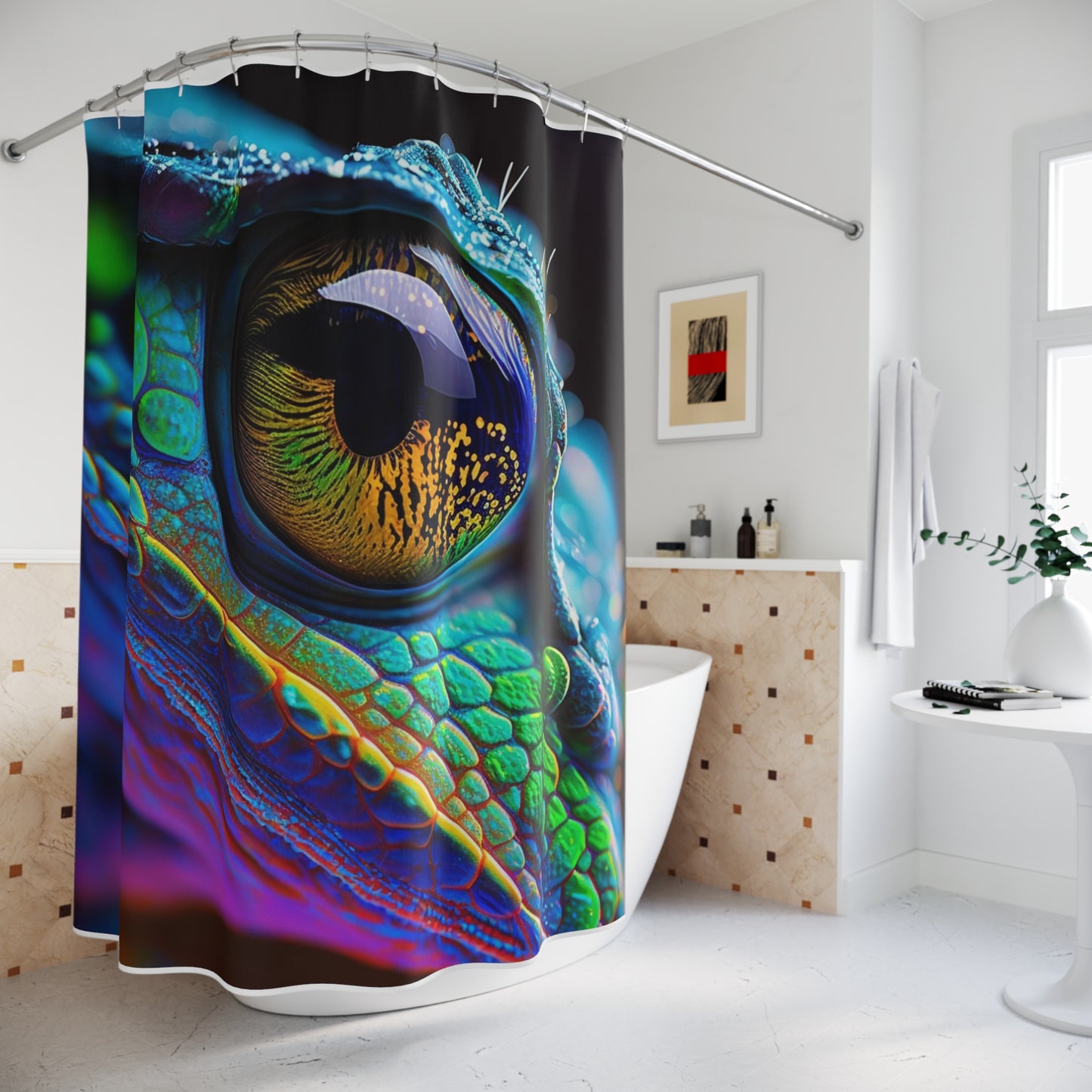 Polyester Shower Curtain Macro Eye Photo 4