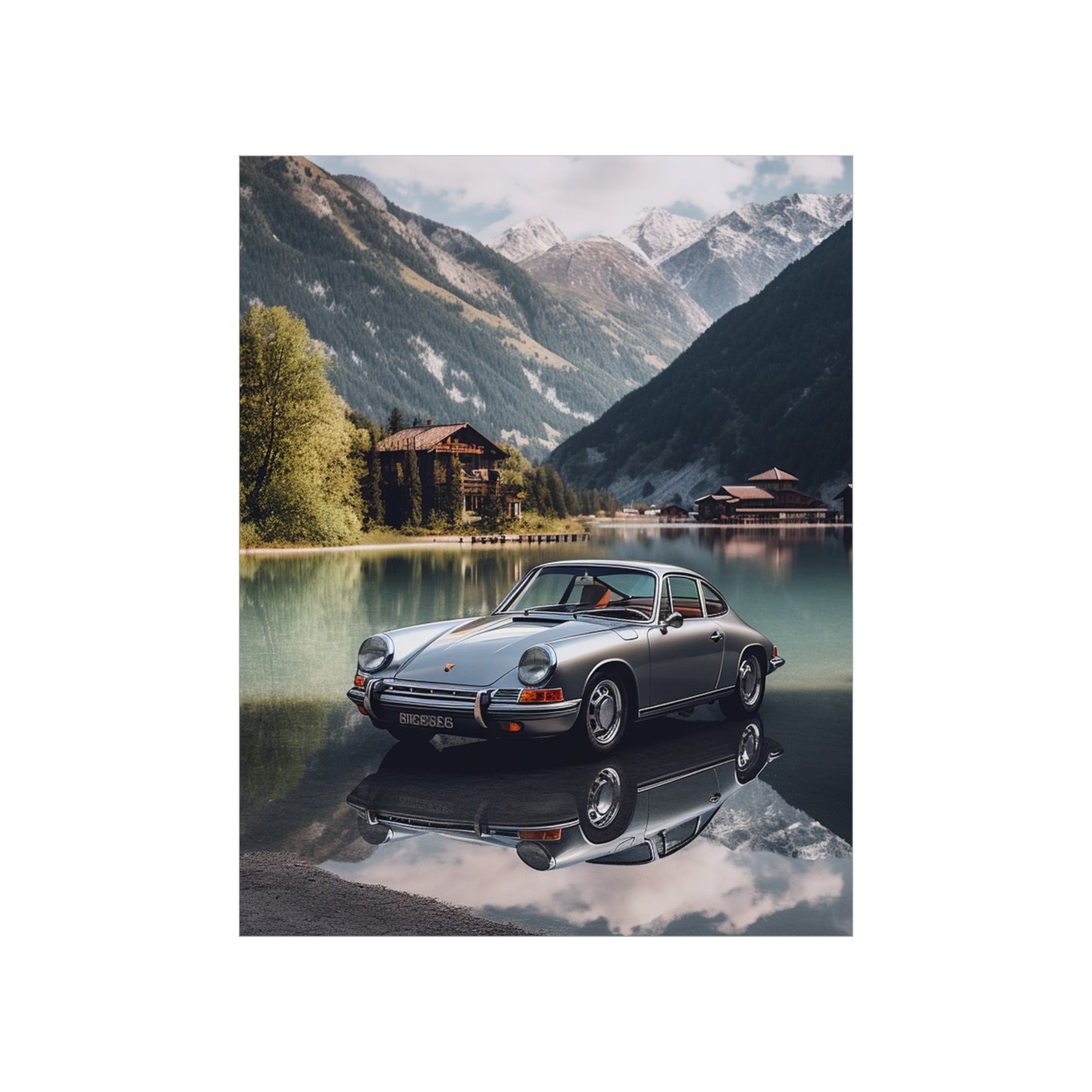 Premium Matte Vertical Posters Porsche Lake 2