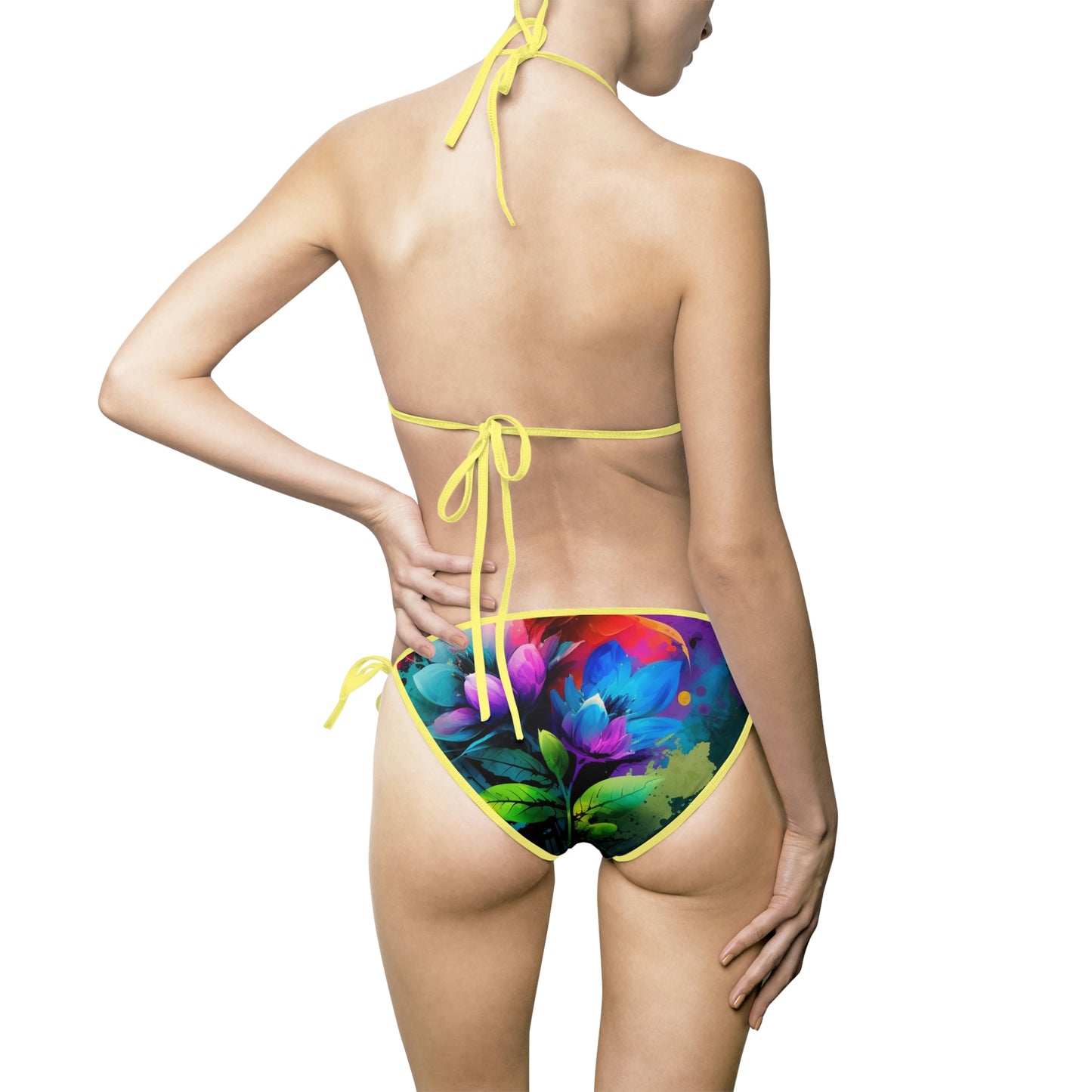 Women's Bikini Swimsuit (AOP) Bright Spring Flowers 3