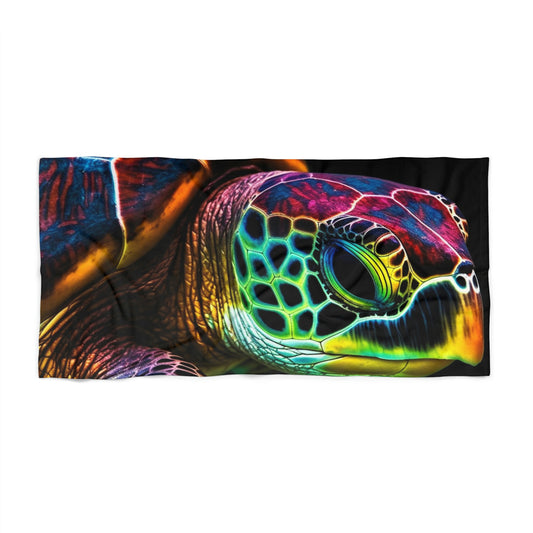 Beach Towel Neon Sea Turtle 3