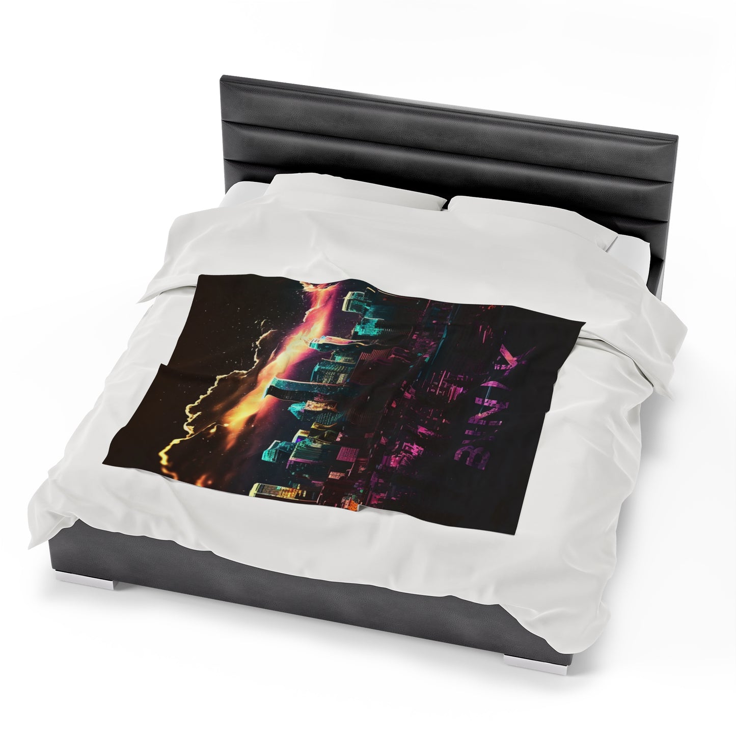 Velveteen Plush Blanket Neon Denver 1