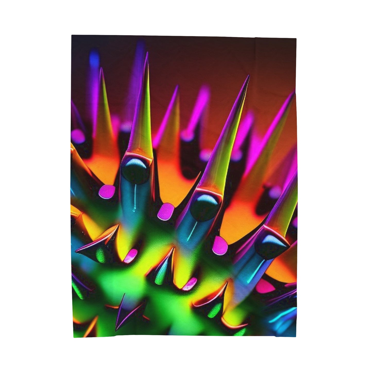 Velveteen Plush Blanket Macro Neon Spike 1