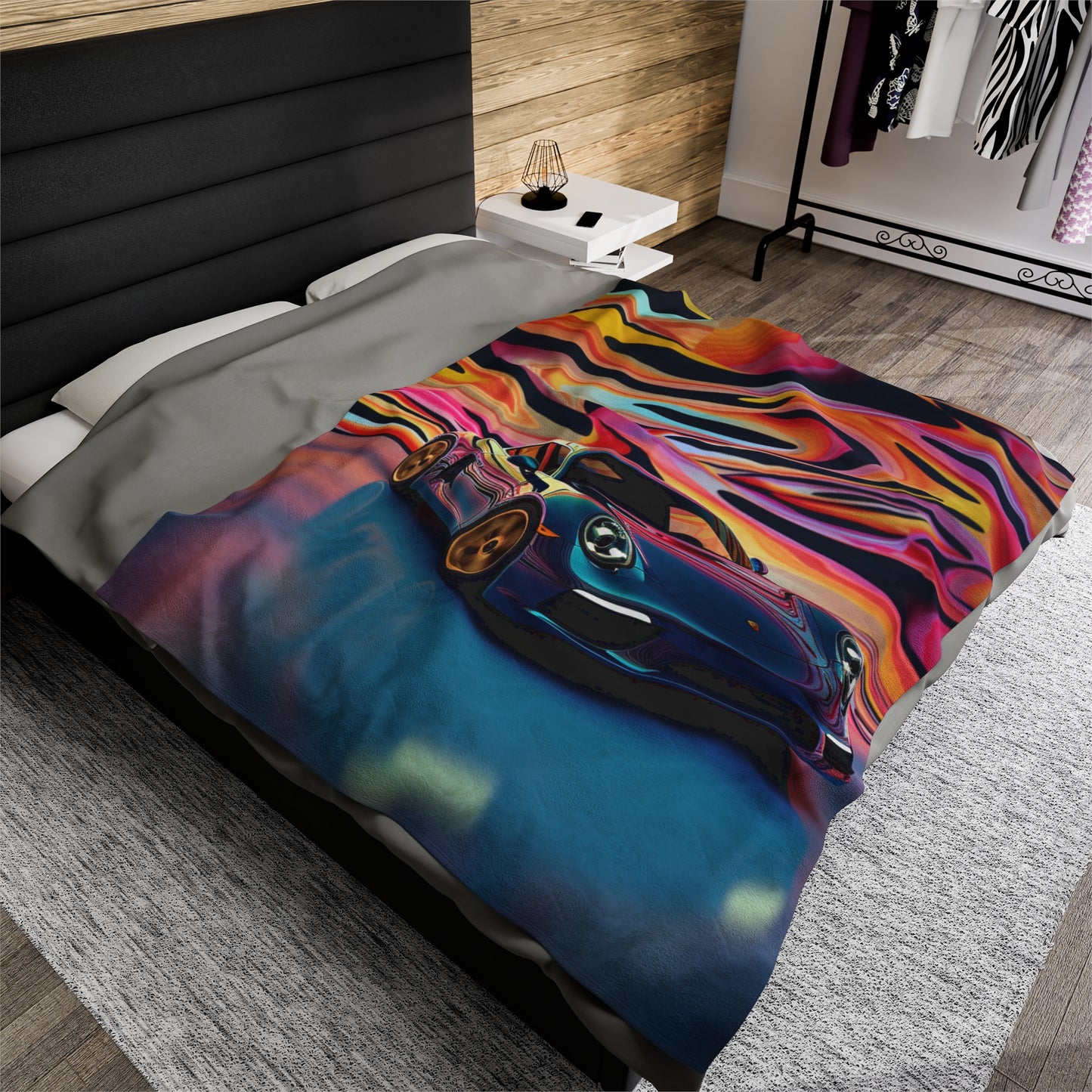 Velveteen Plush Blanket Porsche Water Fusion 2