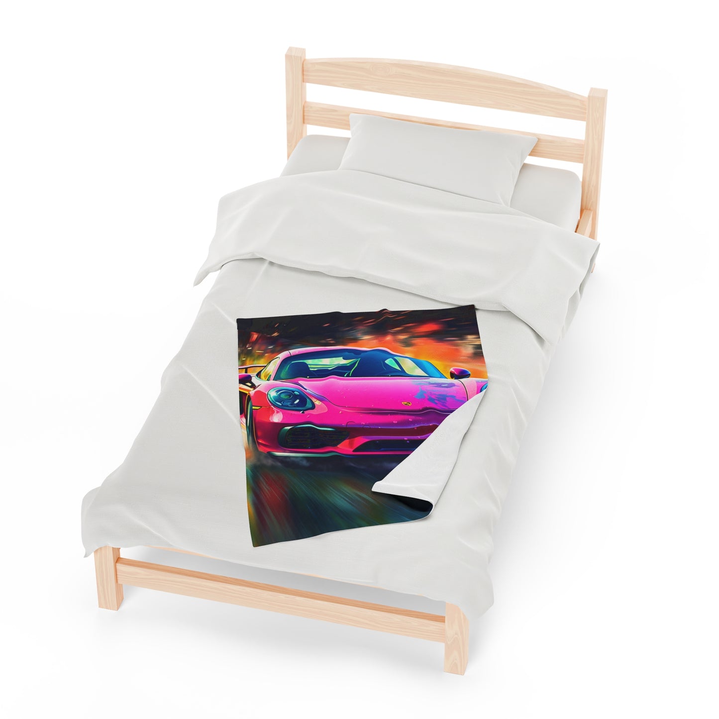 Velveteen Plush Blanket Pink Porsche water fusion 4