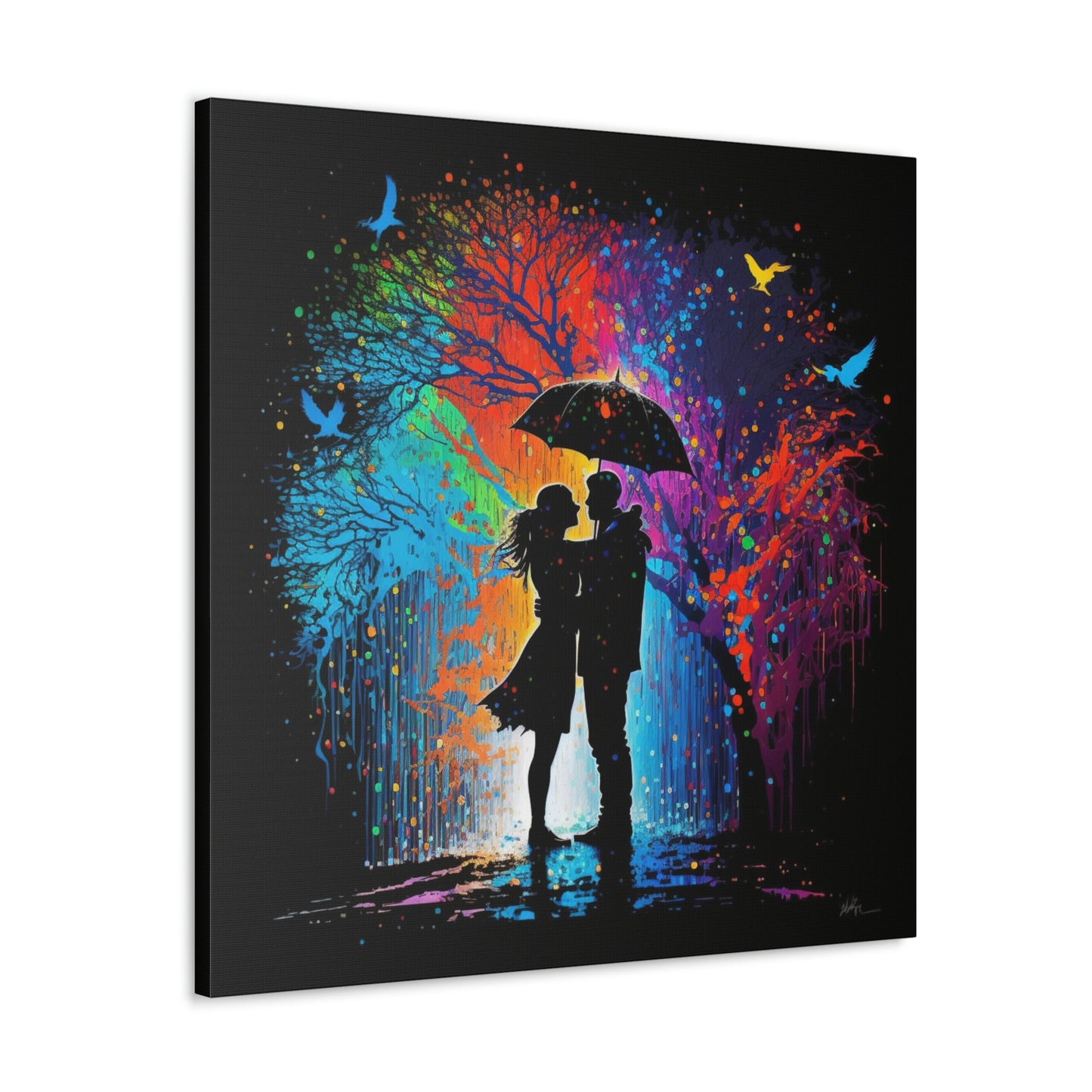Canvas Gallery Wraps Colorful Rain 1