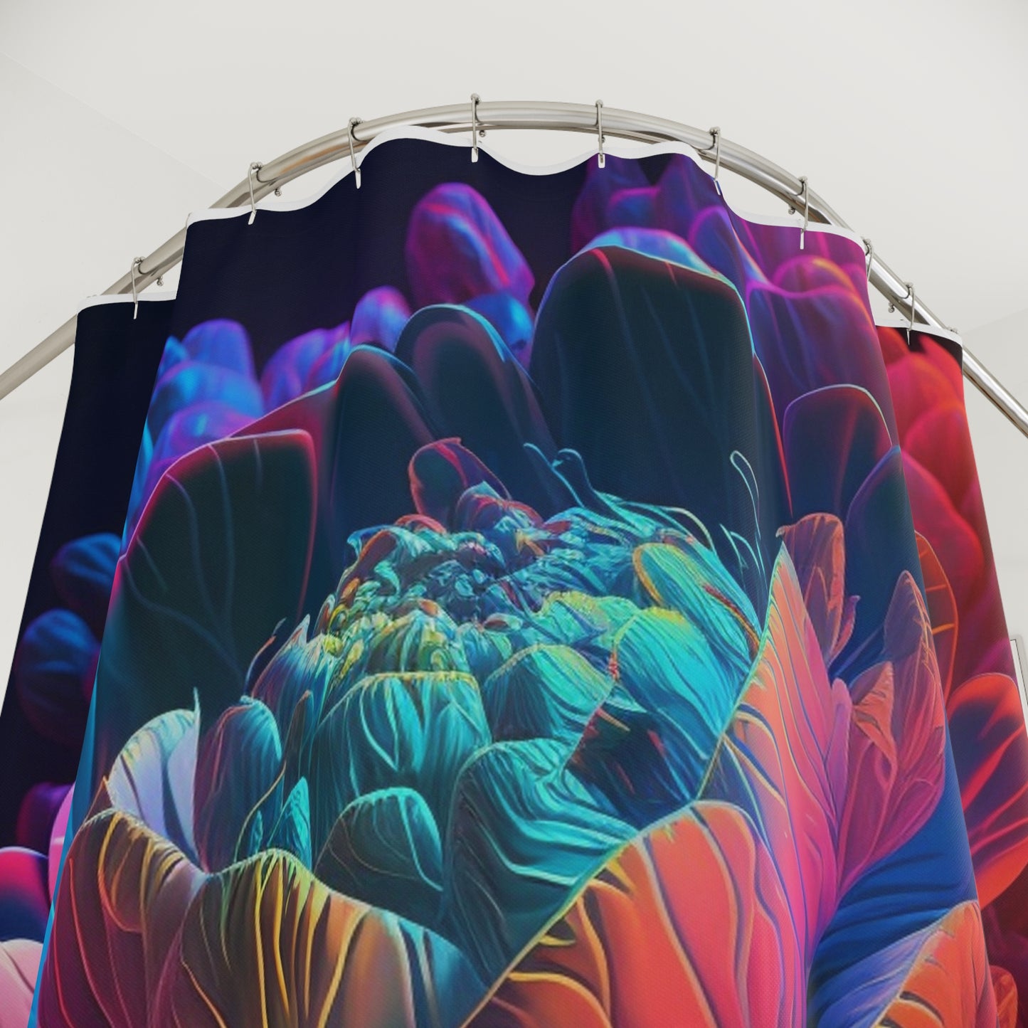 Polyester Shower Curtain Neon Florescent Glow 1