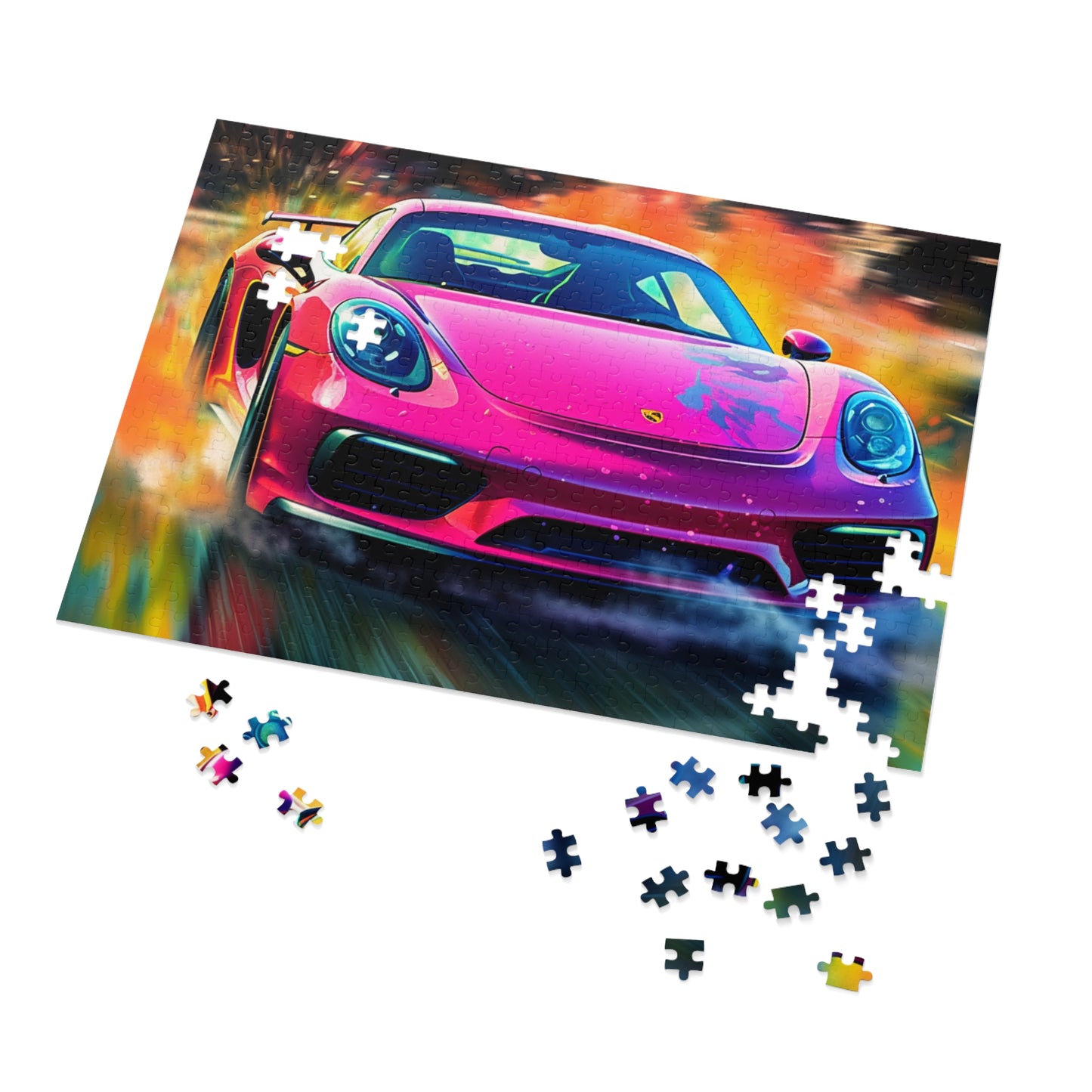 Jigsaw Puzzle (30, 110, 252, 500,1000-Piece) Pink Porsche water fusion 4