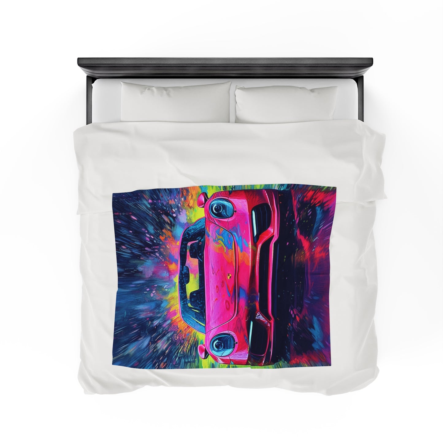 Velveteen Plush Blanket Pink Porsche water fusion 3