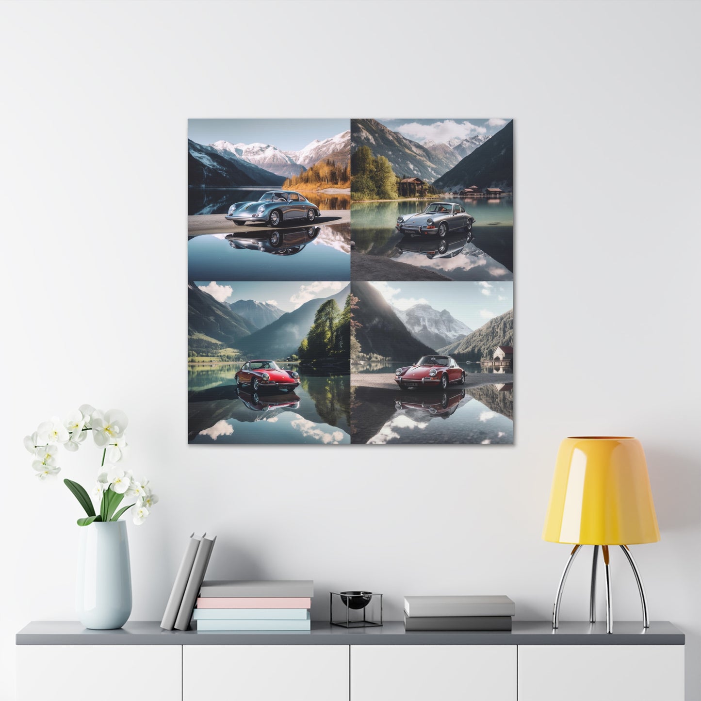 Canvas Gallery Wraps Porsche Lake 4 pack