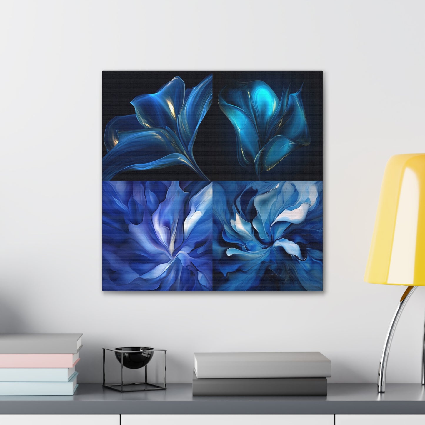 Canvas Gallery Wraps Abstract Blue Tulip 5